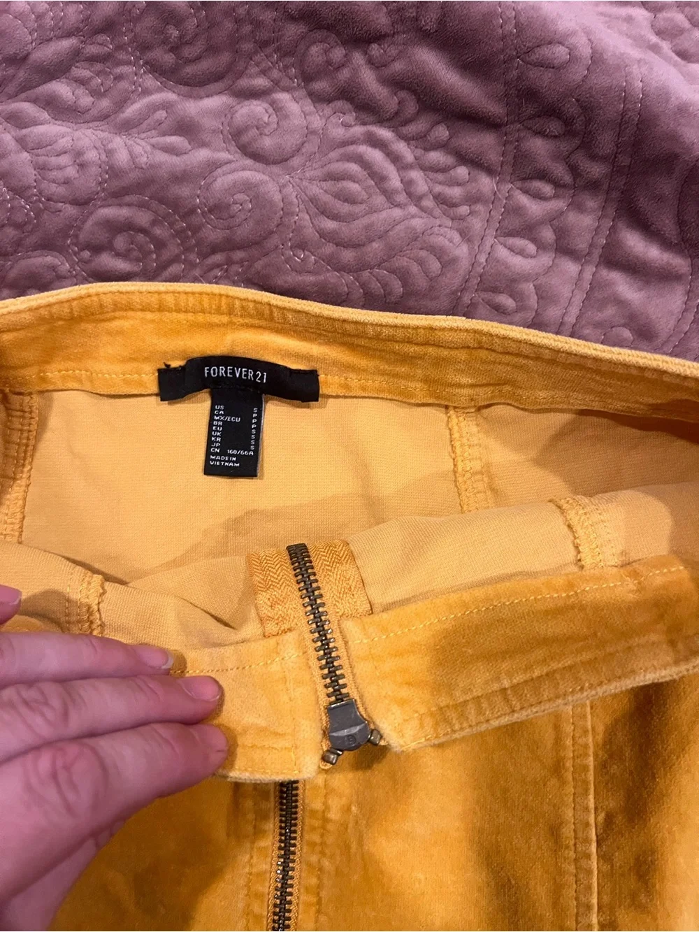 Forever 21 Ochre Front-Zip Mini Skirt